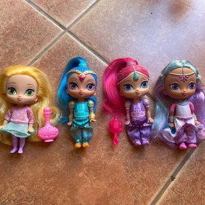 Shimmer & Shine-lot of 4 dolls, Pre-Owned-very good condition.
